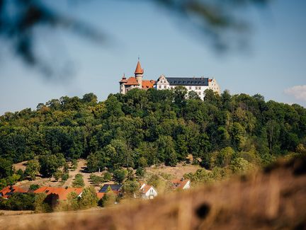 Blick auf die Veste Heldburg im Sommer