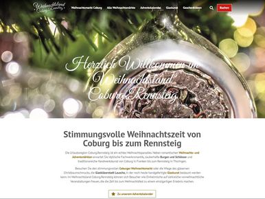 Headerfoto Website Weihnachtsland mit Glaskugel