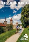Übersichtskarte 2023 Titelfoto Übersichtskarte: Paar wandert in Seßlach an der Stadtmauer entlang