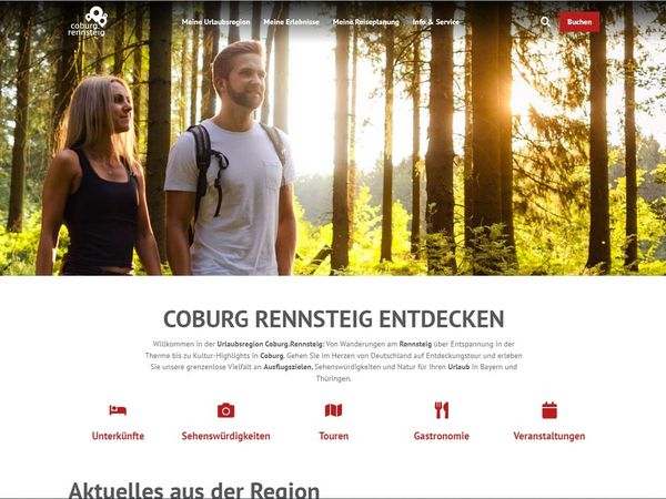 Websiteausschnitt Coburg-rennsteig Startseite