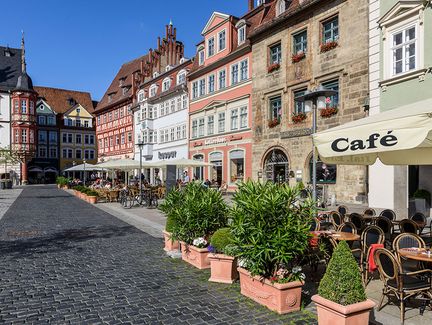 Historische Häuser am Marktplatz Coburg