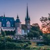 Blick auf Schloss Ahorn am Abend
