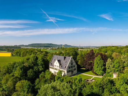 Schloss Rosenau von oben 