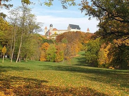 Blick auf Veste Coburg im Herbst