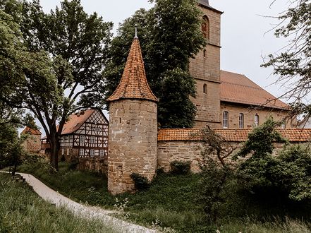 Blick auf die Stadtmauer Bad Rodach 